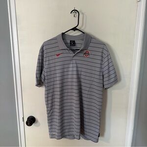 Ohio State Buckeyes Nike Gray and Black Striped Men's Polo Shirt